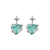 New Korean Style Sweet Cute Heart Love Star Cross Stud Earrings Alloy Diamond 90s Y2K Goth Party Women's Fashion Charm Gift