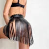 Women's Sexy Gothic Fetish Leather Lingerie Bdsm Bondage Punk Body Harness Belt Tassels Short Skirt Garter Punk Goth Body