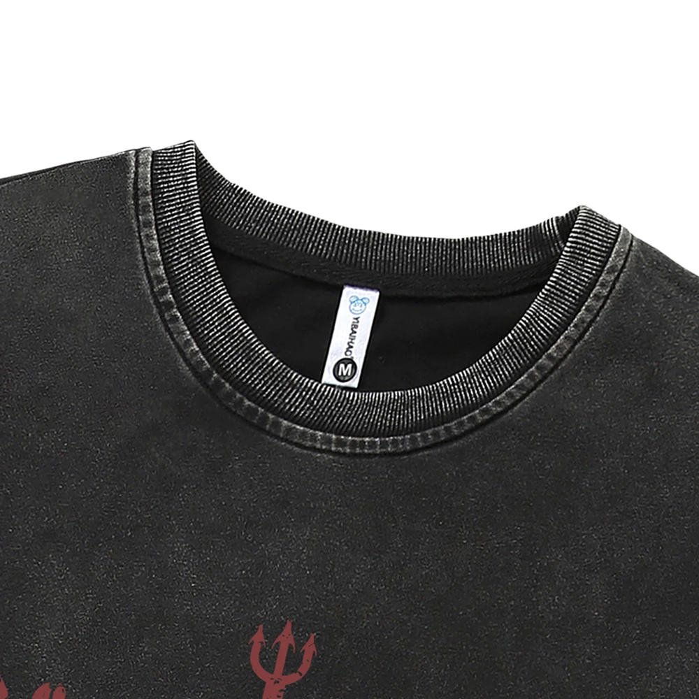 Black Goth Ripped Holes Retro Unisex Oversize Thin Sweatshirts T Shirt Women Men Hoodies Y2k Grunge Clothes Cotton Harajuku Tops - Image 4