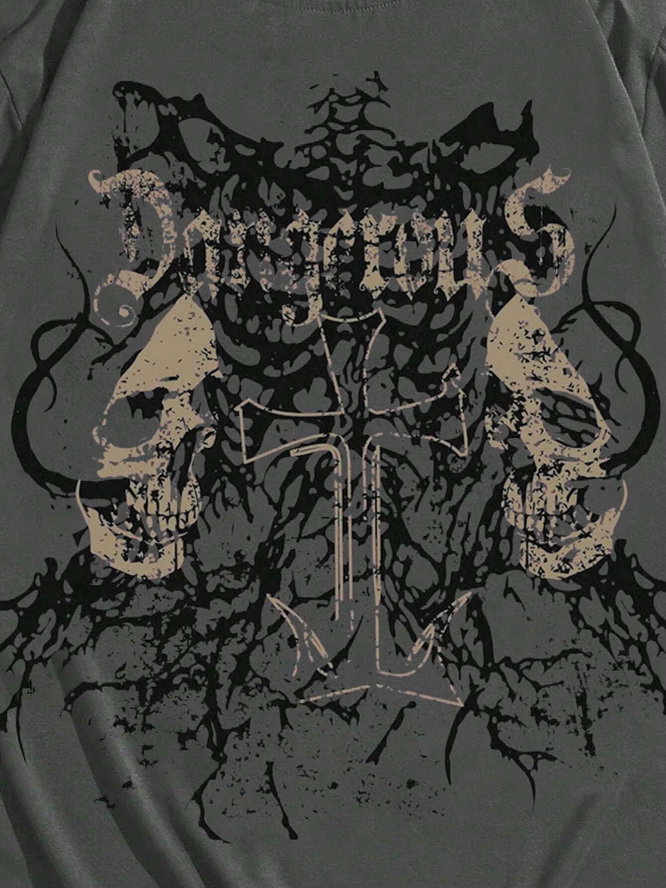 Grunge Punk Skull Printed Women Men Unisex Cotton T-shirt Luxury Brand Fashion Big Size Top Casual Short Sleeve Classic Tee 4xl - Image 4