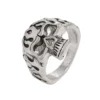 New Punk Gothic Burning Flame Skull Opening Ring for Men Vintage Fashion Rings Jewelry