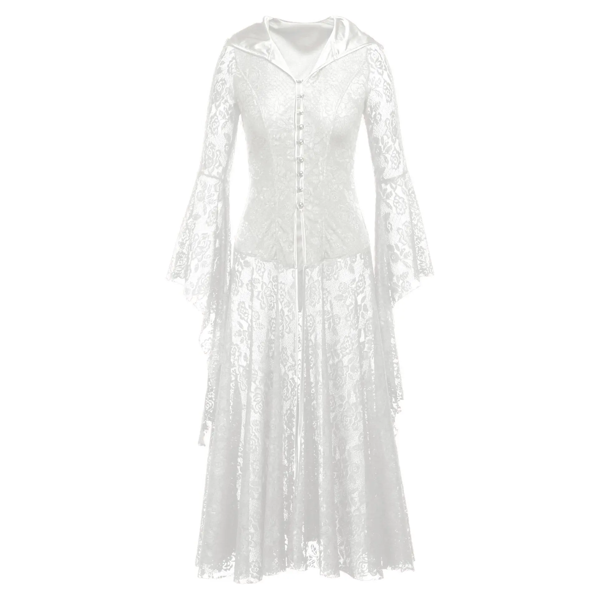 Lace Medieval Dress Costume Vintage Women Lolita Long Robe Dress Renaissance Viking Gothic Fantasy Ball Gown - Image 4