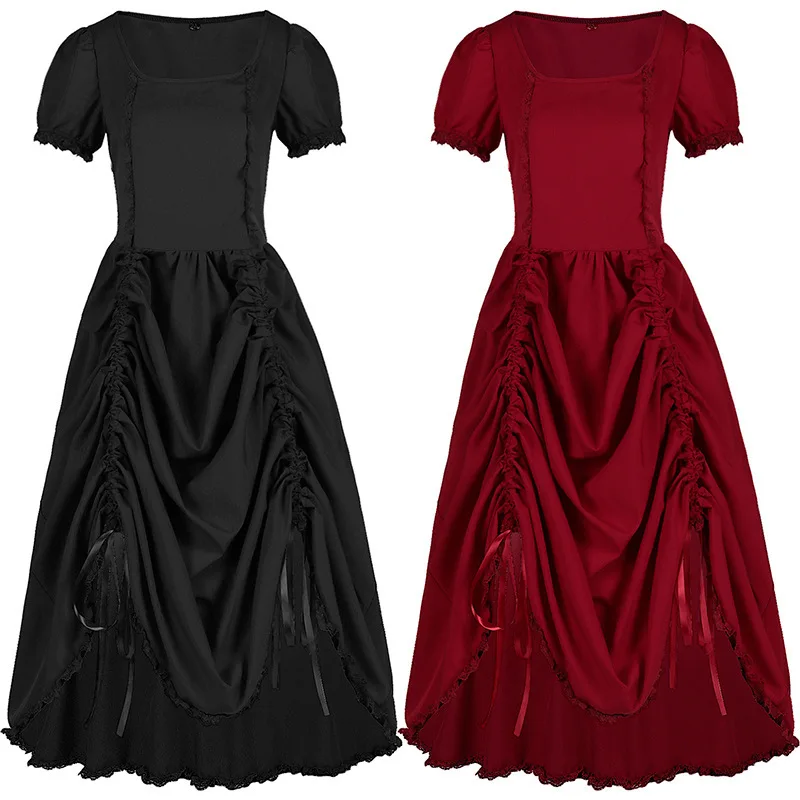 New Plus-size Foreign Trade Hot Women's Steampunk Gothic High and Low Network Retro Punk Dress - Image 4
