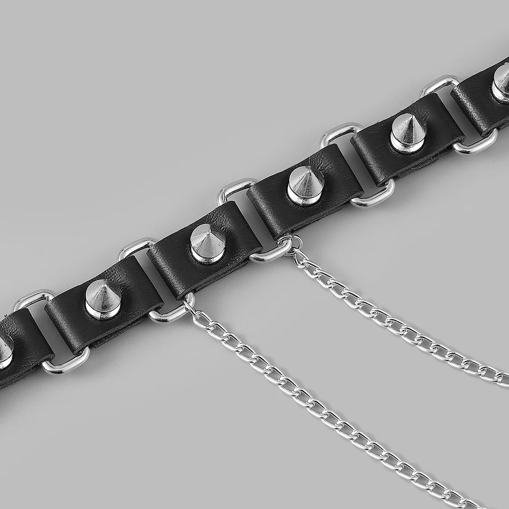 New Design Punk Goth Metal Studded Leather Collar Choker for Men Women High Quality Club Sexy Jewelry Cool Necklace - Image 3