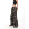 Women Y2k Hip-hop Cargo Grunge Baggy Trousers Camouflage Loose Wide Leg Pants American Retro High Street Casual Overalls