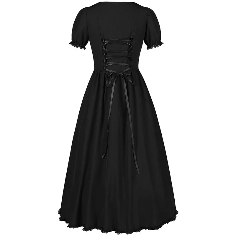 New Plus-size Foreign Trade Hot Women's Steampunk Gothic High and Low Network Retro Punk Dress