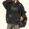 American Vintage Fashion Wash to Do Old Deconstructed Stitching Embroidery Gothic Letter Hoodie Plus Fleece High Street