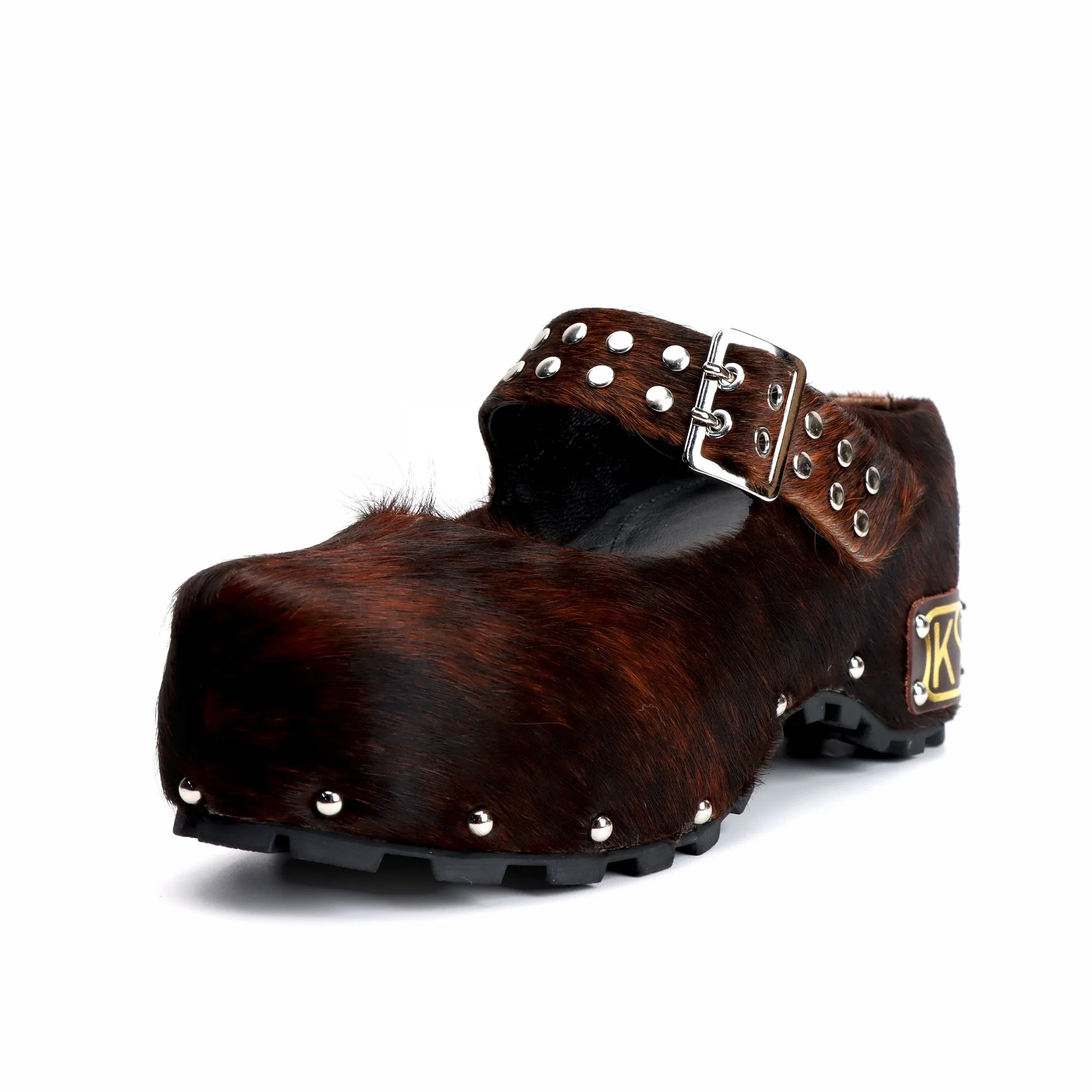 Italian Strap Women's Designer Tall Sandals Luxury Thick Bottom Color blocked Wool Lined Leather Shoes - Image 6