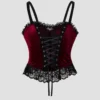 Gothic Tops Women Vintage Spaghetti Straps Camisole Y2k Top Hipster Lace Velvet Crop Tank Top Cosplay Clothes Streetwear Blouses