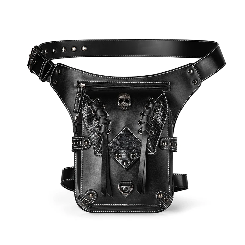 JIEROTYX Vintage Steampunk Motorcycle Leg Bag Women Water Repellent Rock Gothic Biker Bags Packs Victorian Drop Leg Pouch
